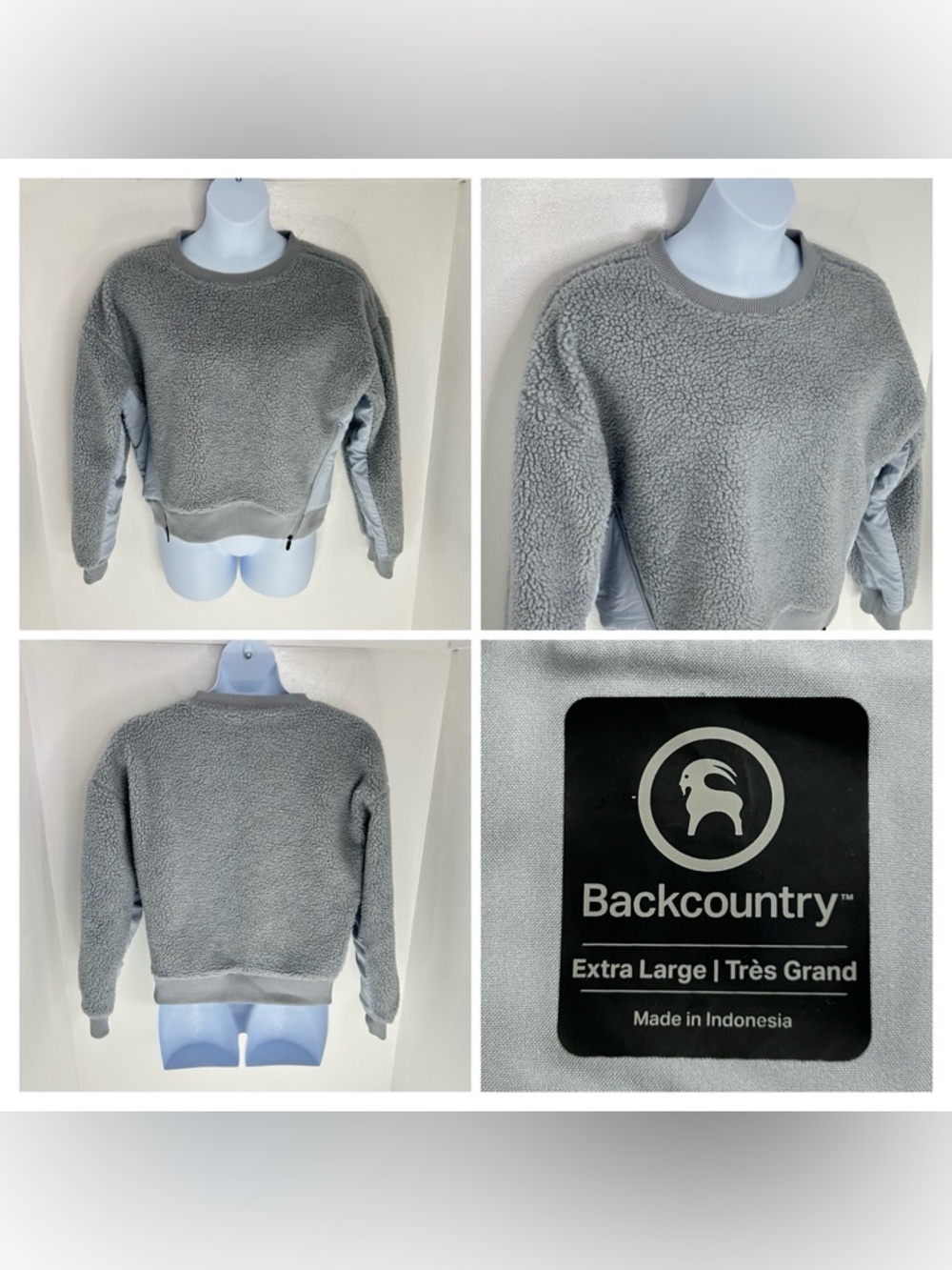Backcountry Women's Sherpa‎ Fleece Crewneck Sweatshirt Size XL Loungewear Teddy